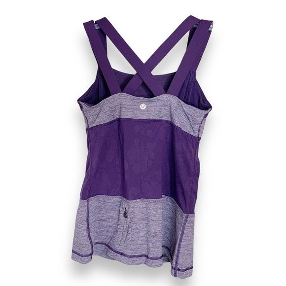 Lululemon Chaturanga Luxtreme Double Strap Tank Bra Top in Concord Grape, size 6 - Picture 8 of 15